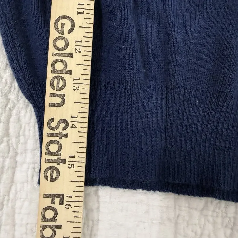 Vintage Lacoste Kids V-Neck Acrylic Knit Pullover Sweater Blue Crocodile Size 5